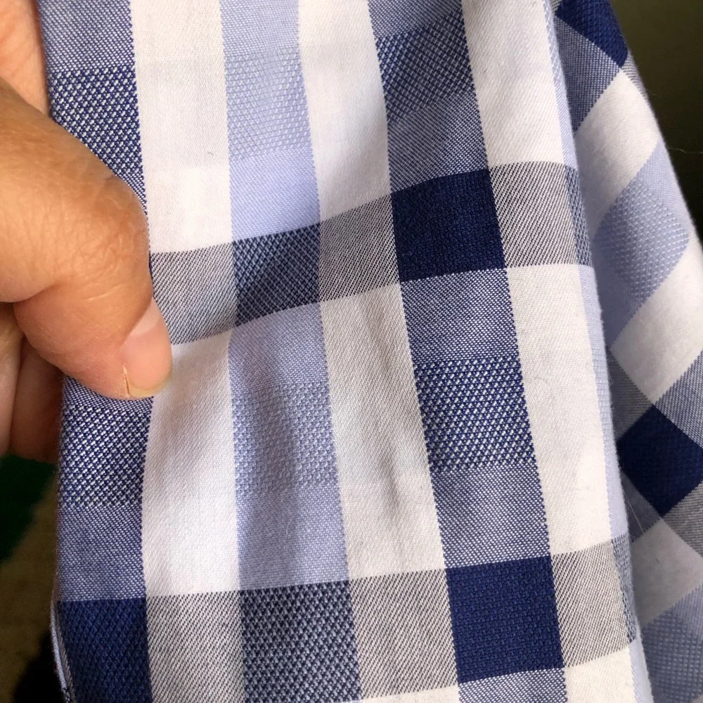 banana republic non-iron classic fit blue white checkered shirt button down L